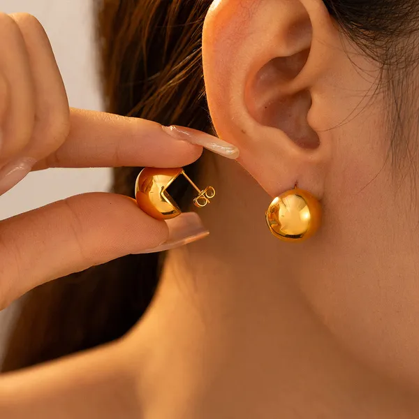 Gold_Ball_Stud_Earrings_For_Women